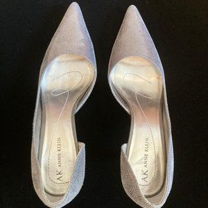 Anne Klein AK Christa Silver Heels Size 7.5
